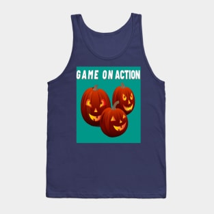 Pumpkin with face pattern and light inside Tank Top